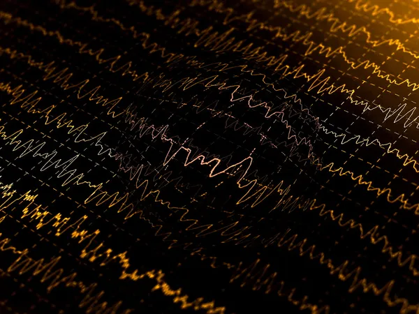 Wave oscillations, brain waves on encephalogramme, eeg — Stock Photo, Image