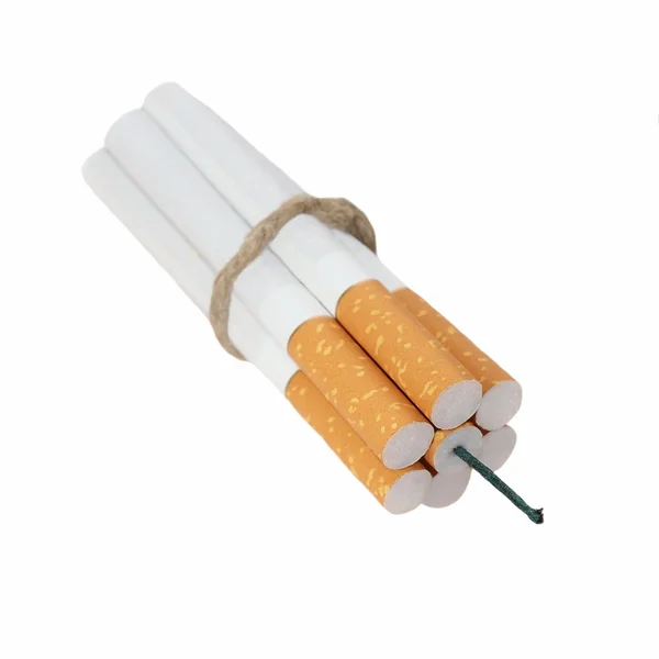 Bomba de cigarrillo aislado sobre fondo blanco, concepto de dejar de fumar — Foto de Stock