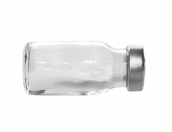 Puste medyczne z ampułki biały chemia na białym tle — Zdjęcie stockowe