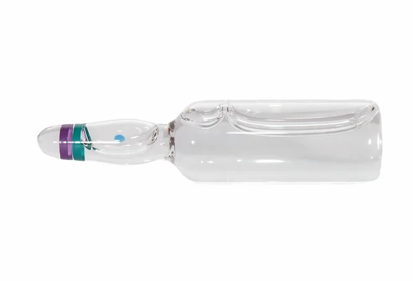 Ampolla médica en blanco aislada sobre fondo blanco —  Fotos de Stock