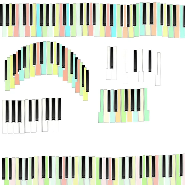 Renk komik piyano tuşları — Stok fotoğraf
