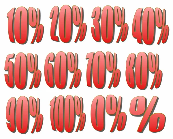 Percentage numbers, Sale Tags — Stock Photo, Image