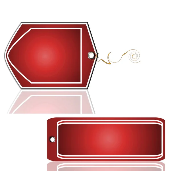 Etiqueta vermelha de luxo e etiqueta de venda em branco — Fotografia de Stock