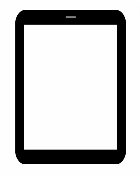 Komputer typu tablet czarny na białym tle — Zdjęcie stockowe