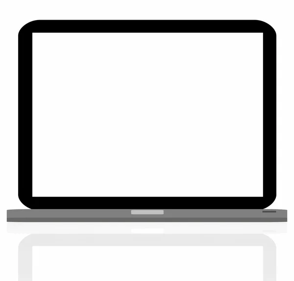 Laptop with reflection isolated on white — Stock Photo, Image
