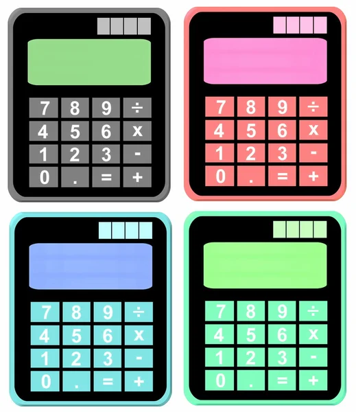 Zestaw ikona kalkulator kolorowy na białym tle — Zdjęcie stockowe