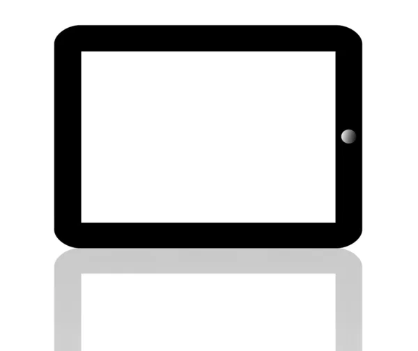 Чорний планшетний ПК на білому фоні — стокове фото