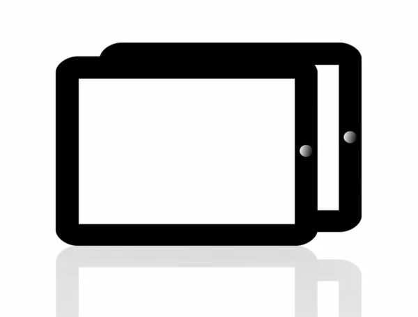 Pc tablet hitam pada latar belakang putih — Stok Foto