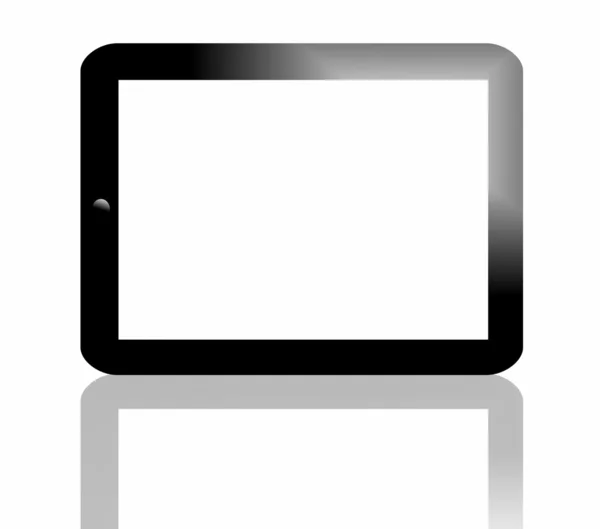 3D-zwarte tablet pc op witte achtergrond — Stockfoto