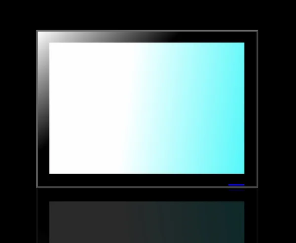 LED-TV-Bildschirm isoliert auf schwarzem Hintergrund — Stockfoto