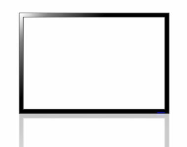 Black LED TV screen isolated on white background clipart