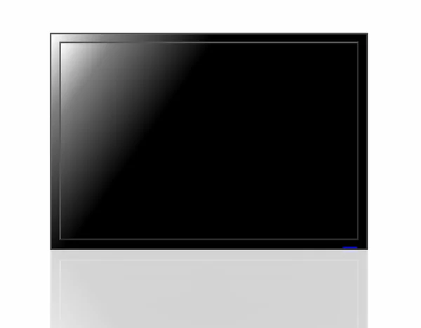 黑带领，液晶电视屏幕在白色背景上孤立 — 图库照片