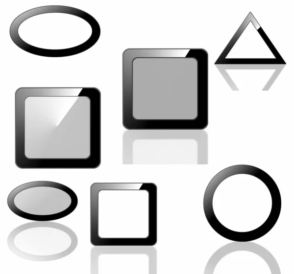 Definir ícones em branco, botões e quadros — Fotografia de Stock