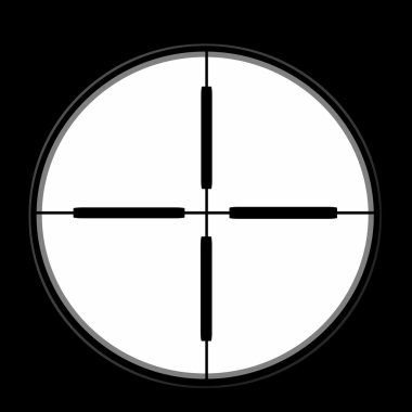 Sniper sight isolated on black background, illustration clipart
