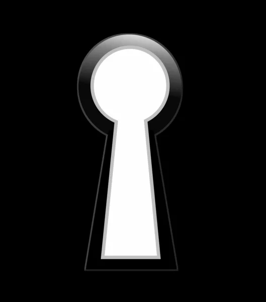 Schlüsselloch auf schwarzem Hintergrund — Stockfoto