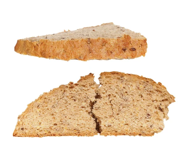 Fatia de pão isolada sobre fundo branco — Fotografia de Stock