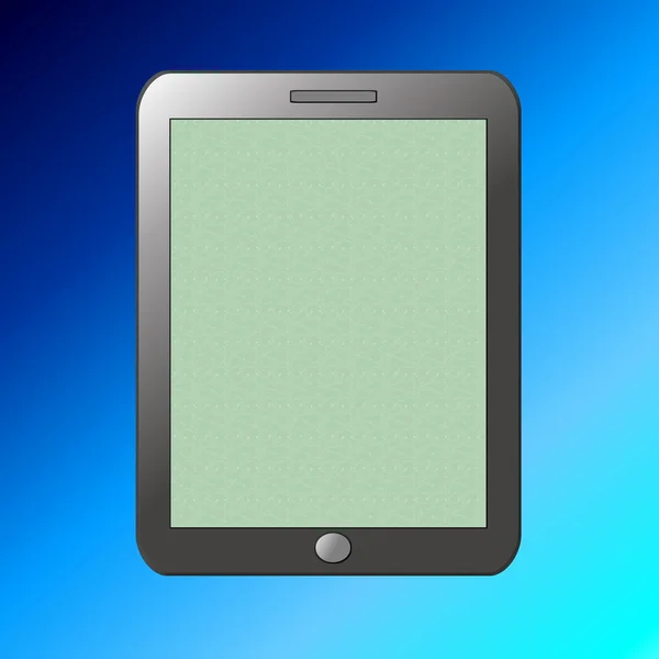 Tableta pc sobre fondo azul — Foto de Stock