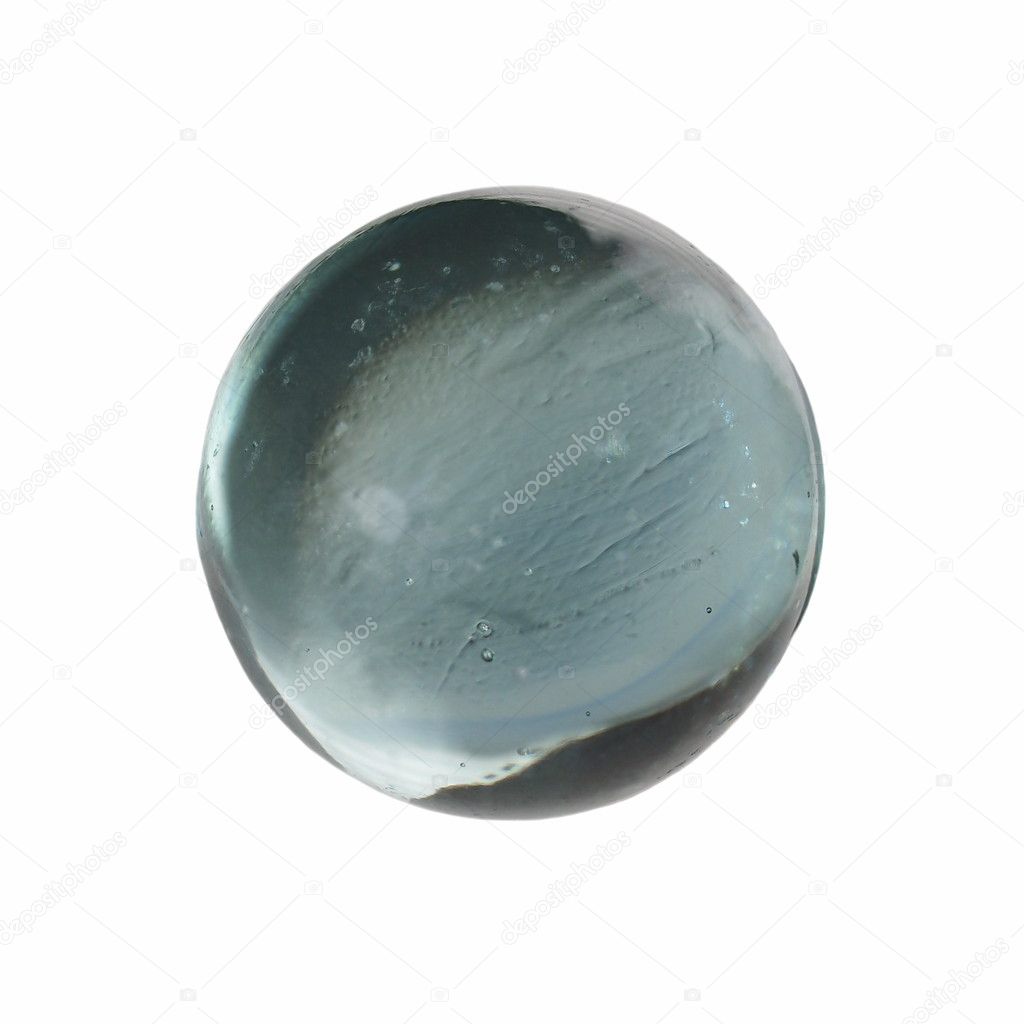 Glass marbles, transparent glass ball isolated on white background