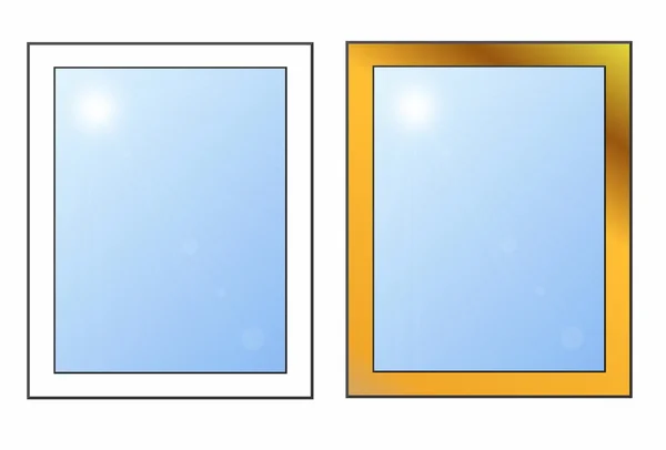 Ilustración ventana en blanco de plástico aislado sobre fondo blanco — Foto de Stock
