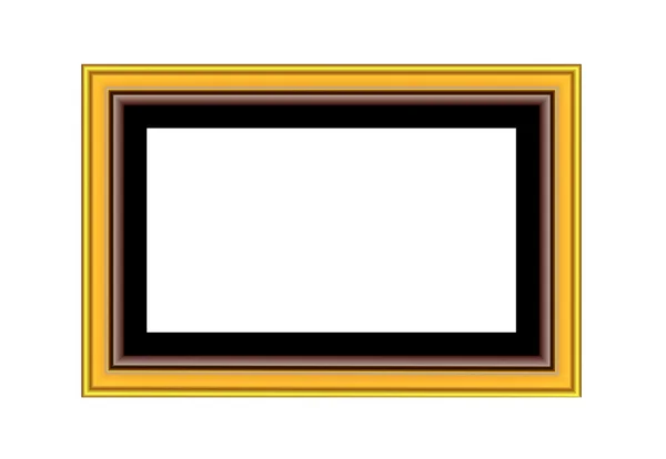 Modern gold frame. Isolated over white background — Stock Photo, Image