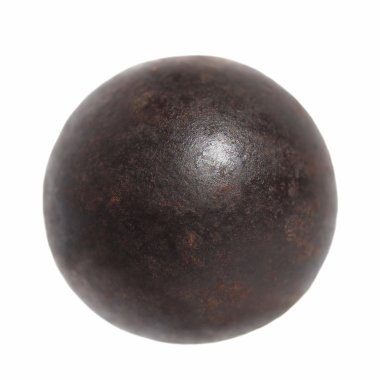 Old rusty Iron metal ball isolated on white background clipart