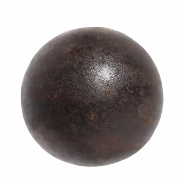 stock image Old rusty Iron metal ball isolated on white background