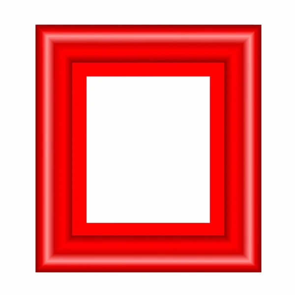 Quadro vermelho isolado no fundo branco — Fotografia de Stock