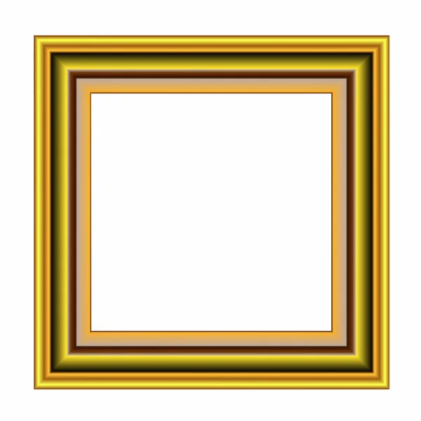 Золотая рамка на белом фоне — стоковое фото