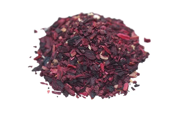Pile of Hibiscus tea isolated on white — Stock Photo, Image