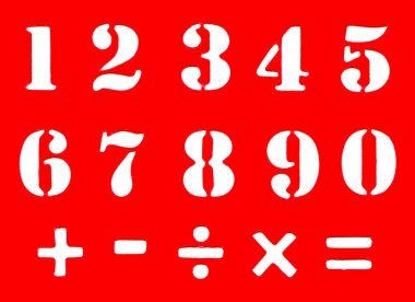 Stencil numbers clipart