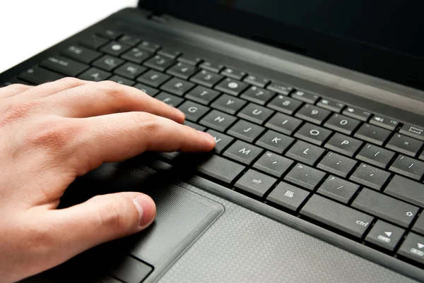 Prst lisování laptop — Stock fotografie