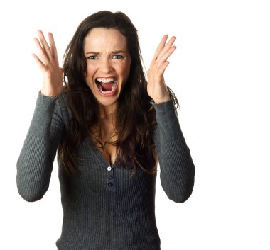 Very frustrated and angry woman clipart