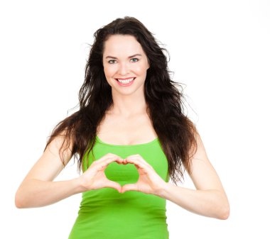 Woman symboling a love heart clipart