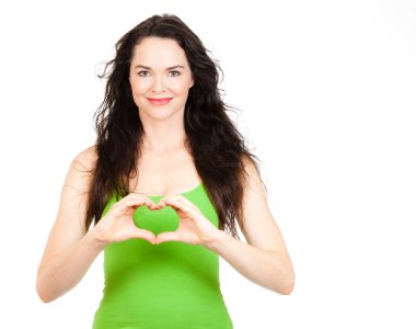 Young woman symboling love clipart