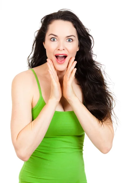 Surprised young beautiful woman — Stock Photo, Image
