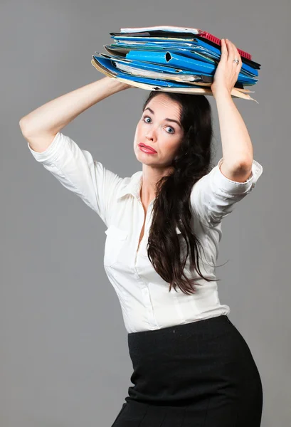 Overworked business woman — Stock Photo, Image