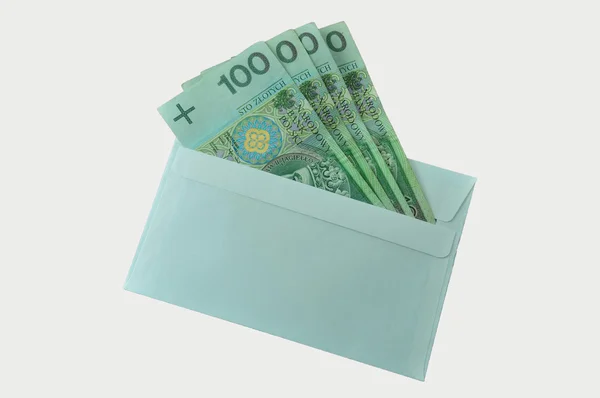 Banknotes in an envelope — Stock Photo, Image