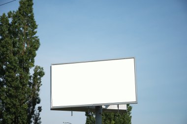 Advertising billboard in the sky with sunflowers clipart