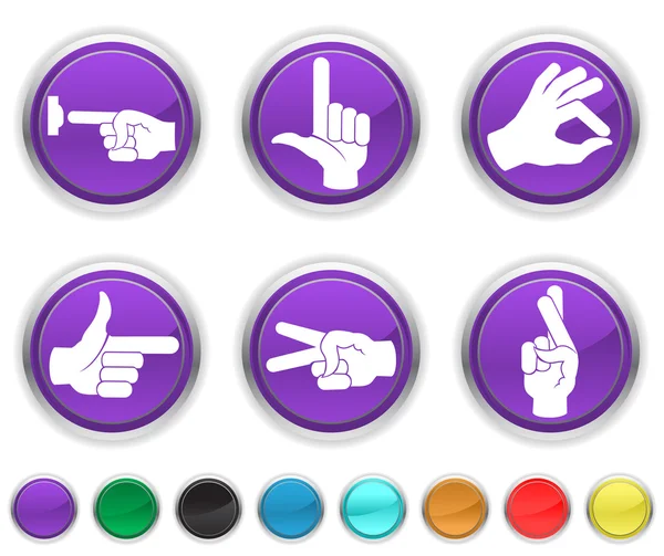 Hands icons,each color icon is set on a different layer — Stock Vector