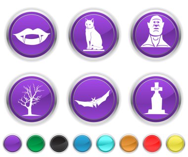Cadılar Bayramı simgeleri, her renk Icons set farklı bir katmanda