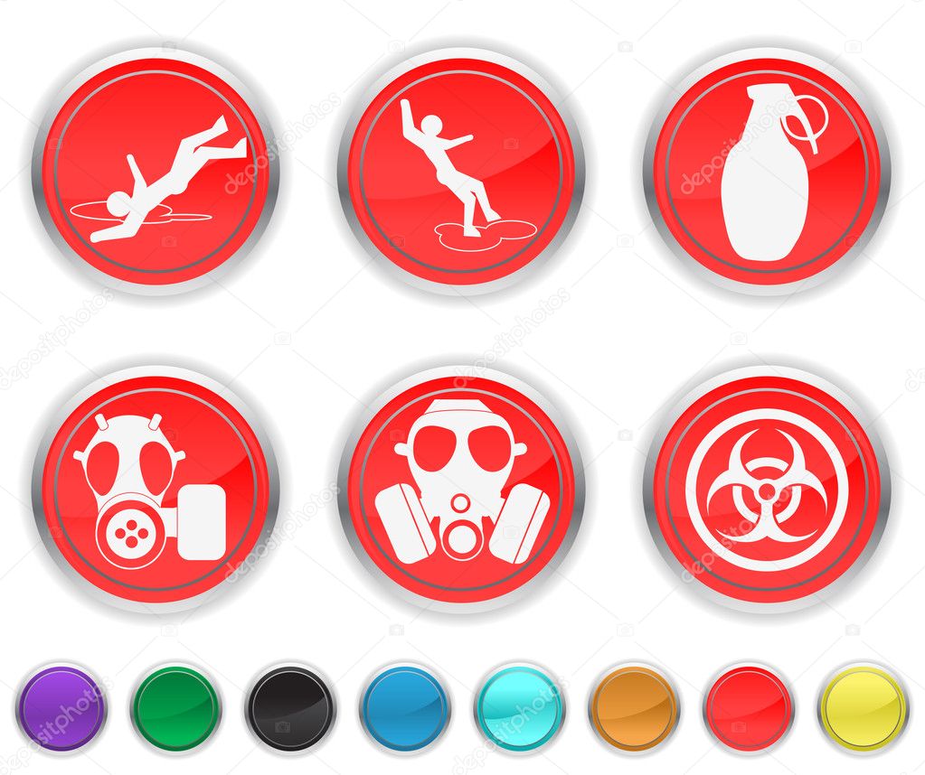 Danger icons,each color icons is set on a different layer