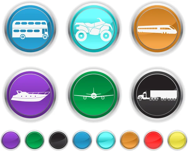 Ícones de transporte, cada ícones de cor é definido em uma camada diferente — Vetor de Stock