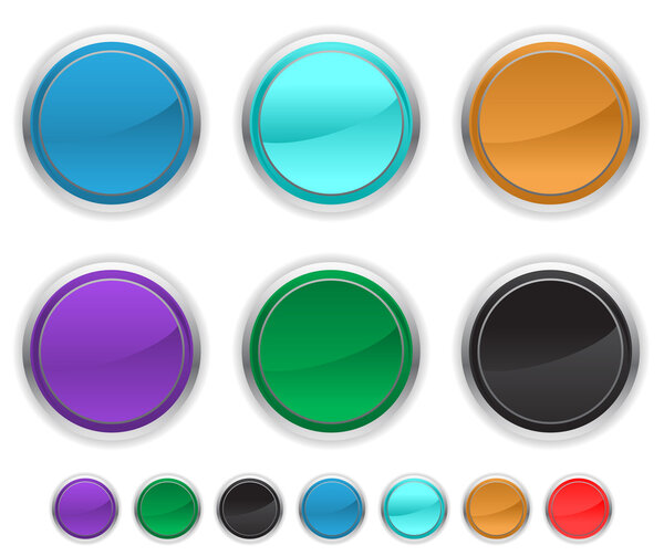 Round shape icons,each icon set is set on a different layer