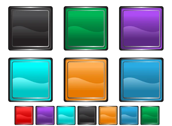 Square shape icons,each icon set is set on a different layer — Stock Vector