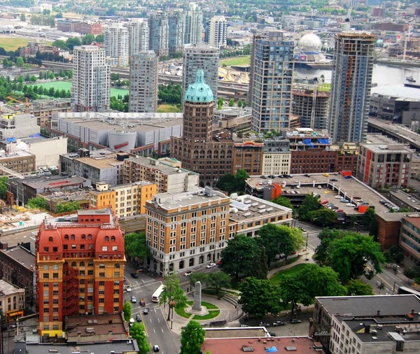 Downtown Ванкувера пташиного польоту в провінції Британська Колумбія, Канада — стокове фото
