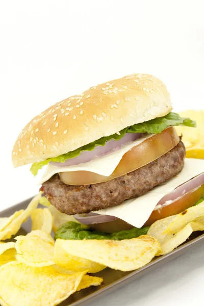 Hambúrguer de carne — Fotografia de Stock