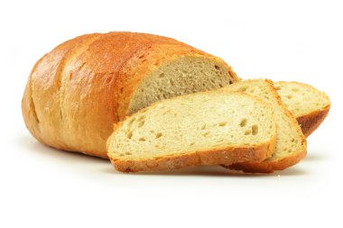 Ekmek somunu beyazda izole.