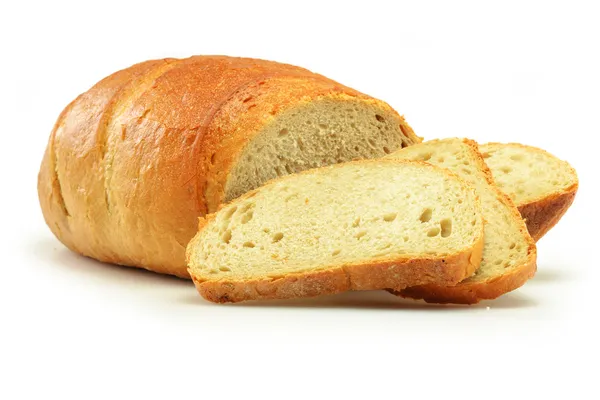 Bochenek chleba wyizolowany na białym — Zdjęcie stockowe