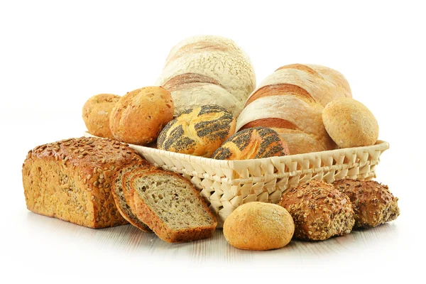 Composición con pan y panecillos — Foto de Stock