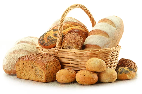 Komposition mit Brot und Brötchen — Stockfoto
